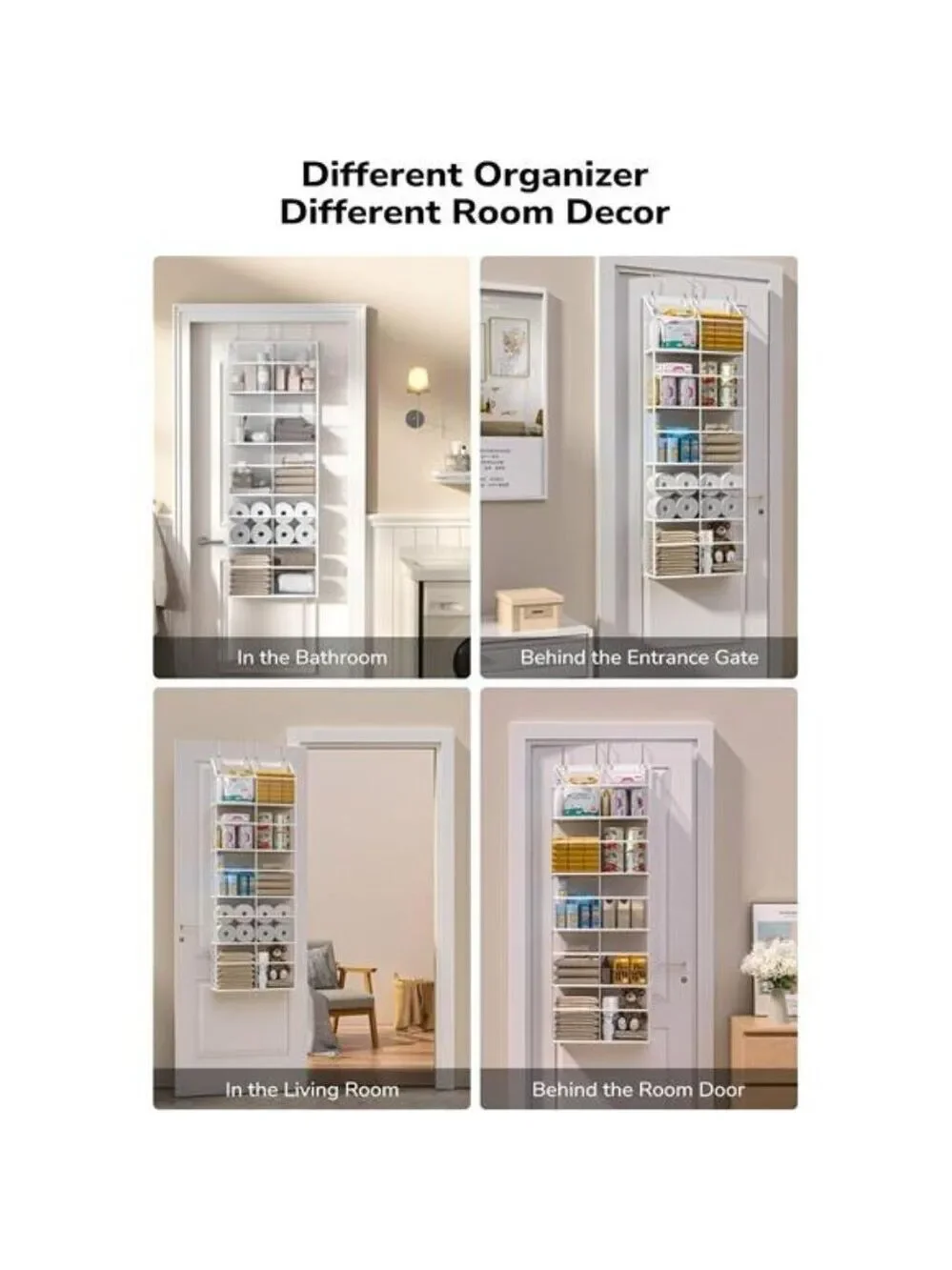 Clear Over The Door Organizer 5 Shelf Hanging Storage for Closet Pantry Room